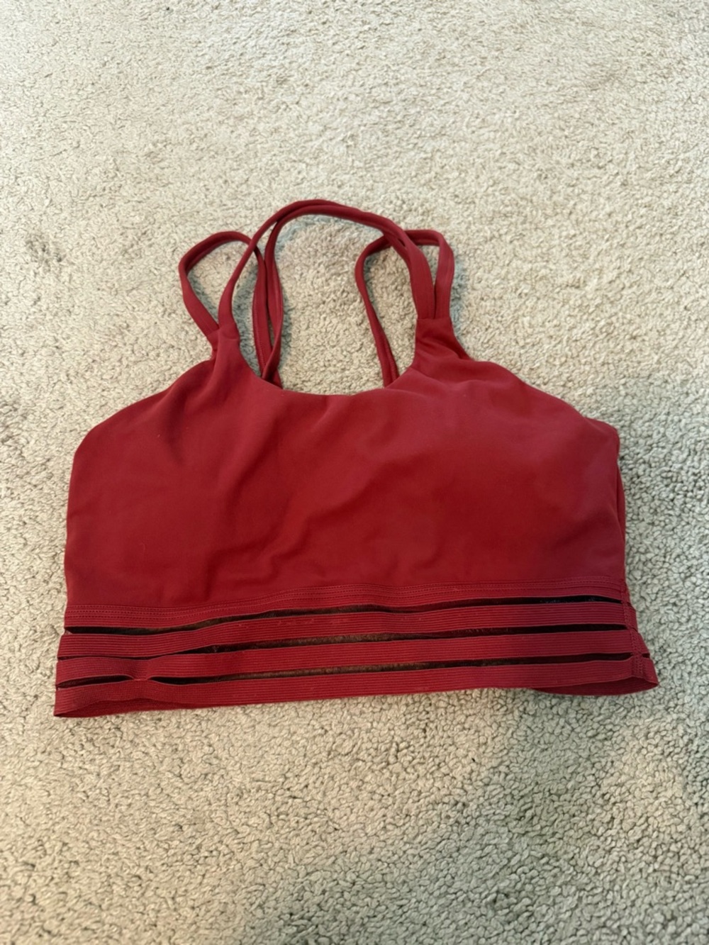Crimson Strappy Sports Bralette
